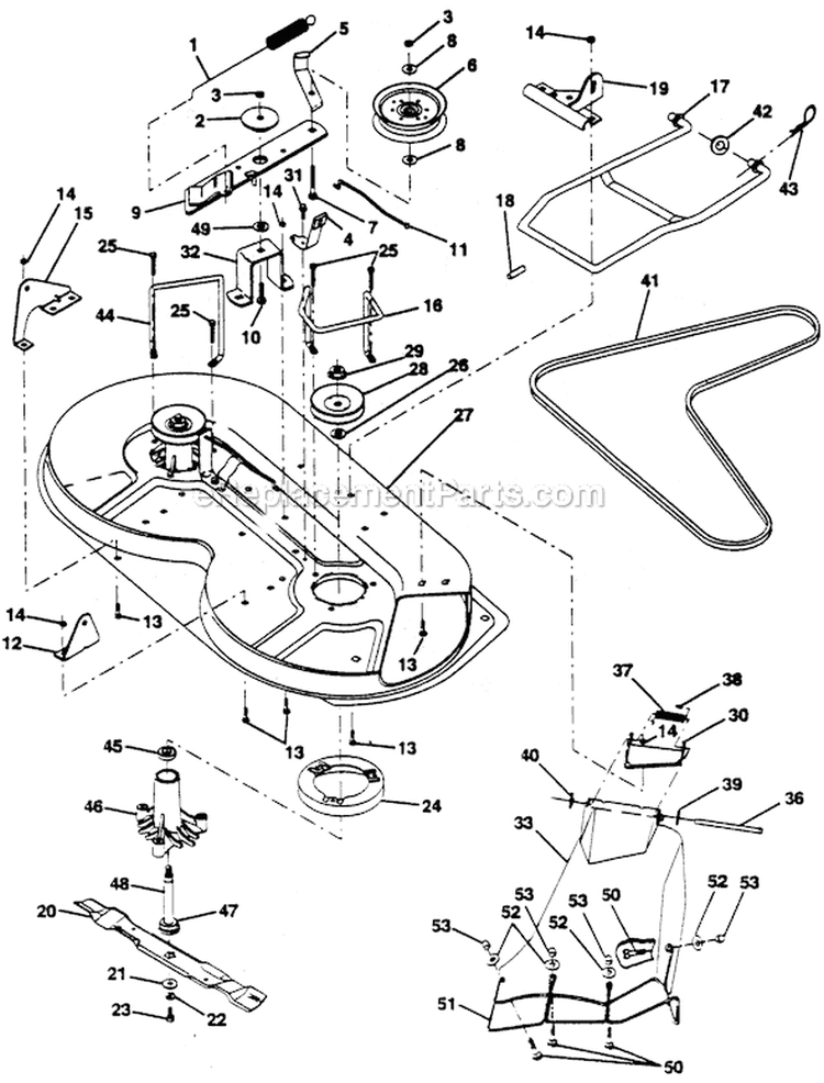 Page K Diagram and Parts List for PP11536KA  Poulan Lawn Tractor