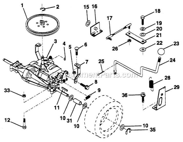 Page P Diagram and Parts List for PP11536KA  Poulan Lawn Tractor