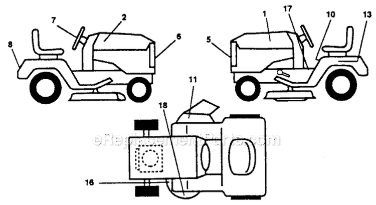 Page D Diagram and Parts List for PP11536KA  Poulan Lawn Tractor