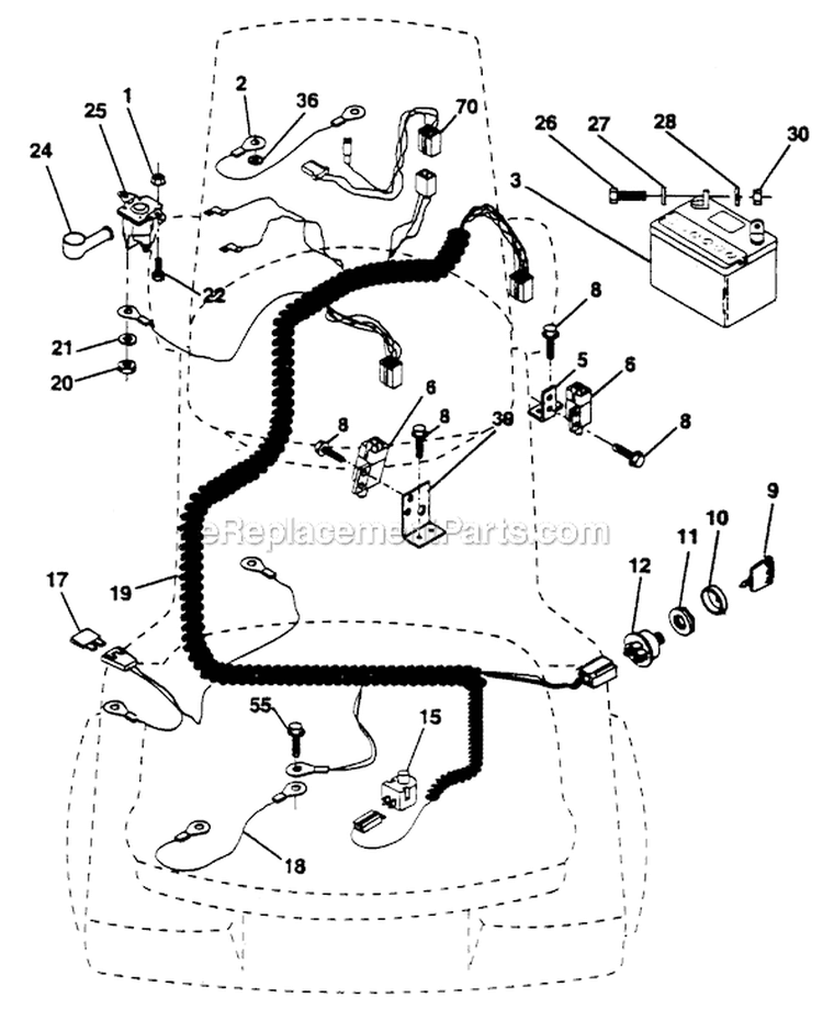 Page E Diagram and Parts List for PP11536KA  Poulan Lawn Tractor