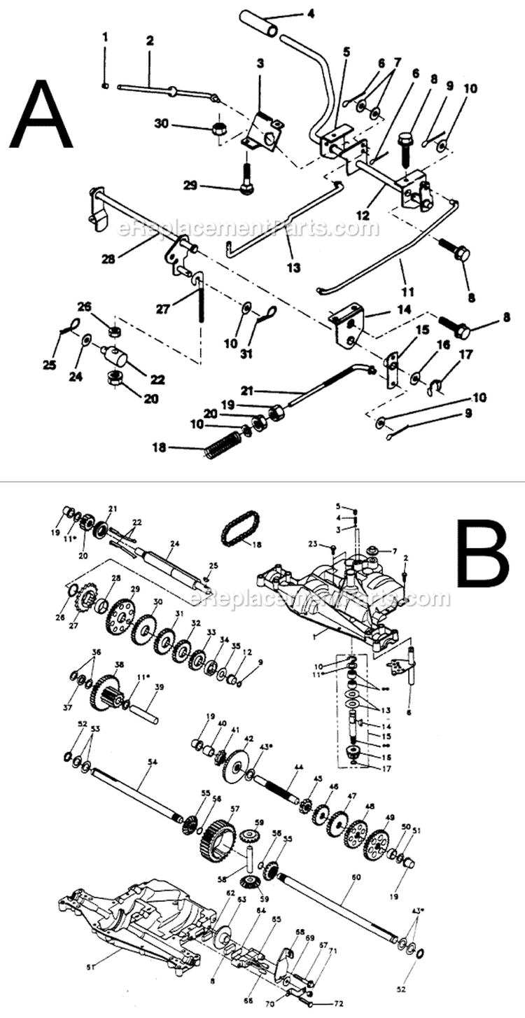 Page A Diagram and Parts List for PP11536K  Poulan Lawn Tractor