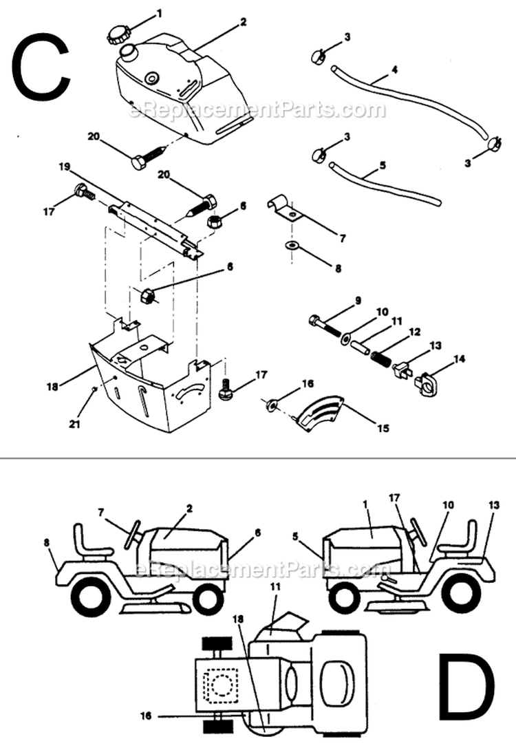 Page B Diagram and Parts List for PP11536K  Poulan Lawn Tractor