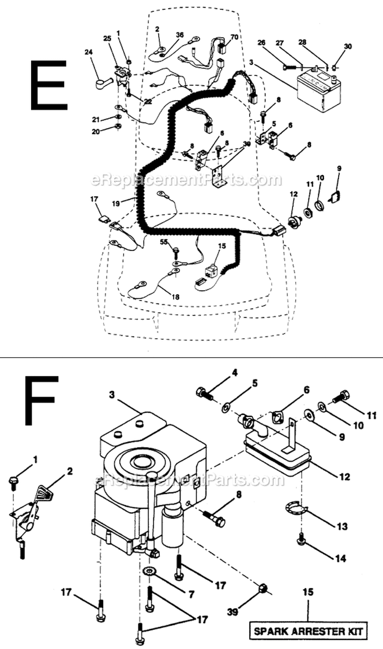 Page C Diagram and Parts List for PP11536K  Poulan Lawn Tractor
