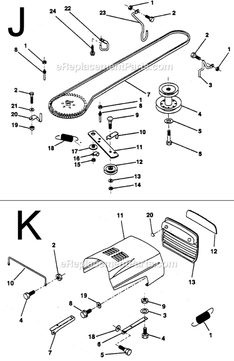 Page E Diagram and Parts List for PP11536K  Poulan Lawn Tractor