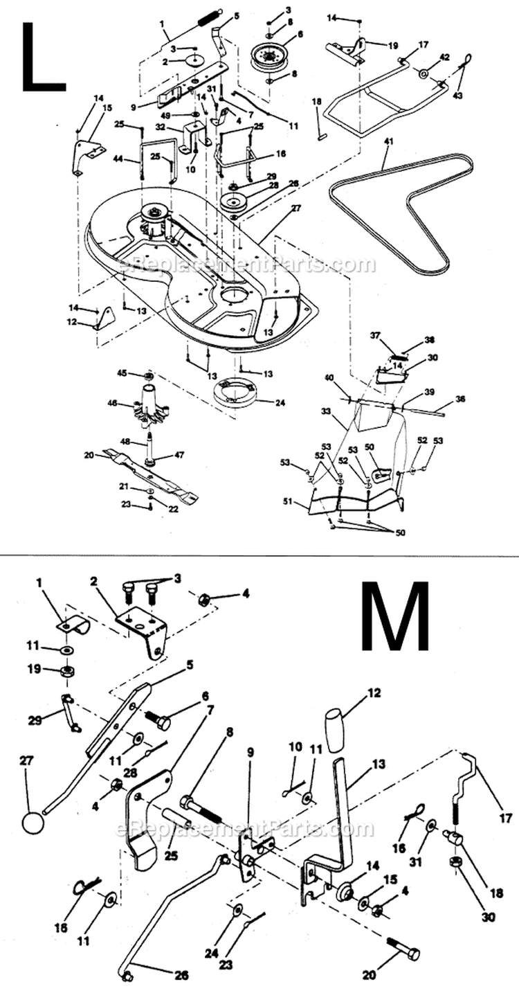 Page F Diagram and Parts List for PP11536K  Poulan Lawn Tractor