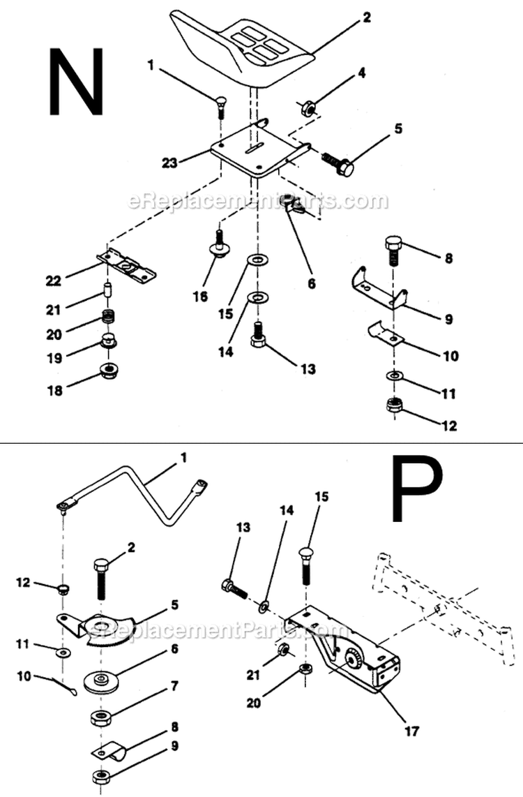 Page G Diagram and Parts List for PP11536K  Poulan Lawn Tractor