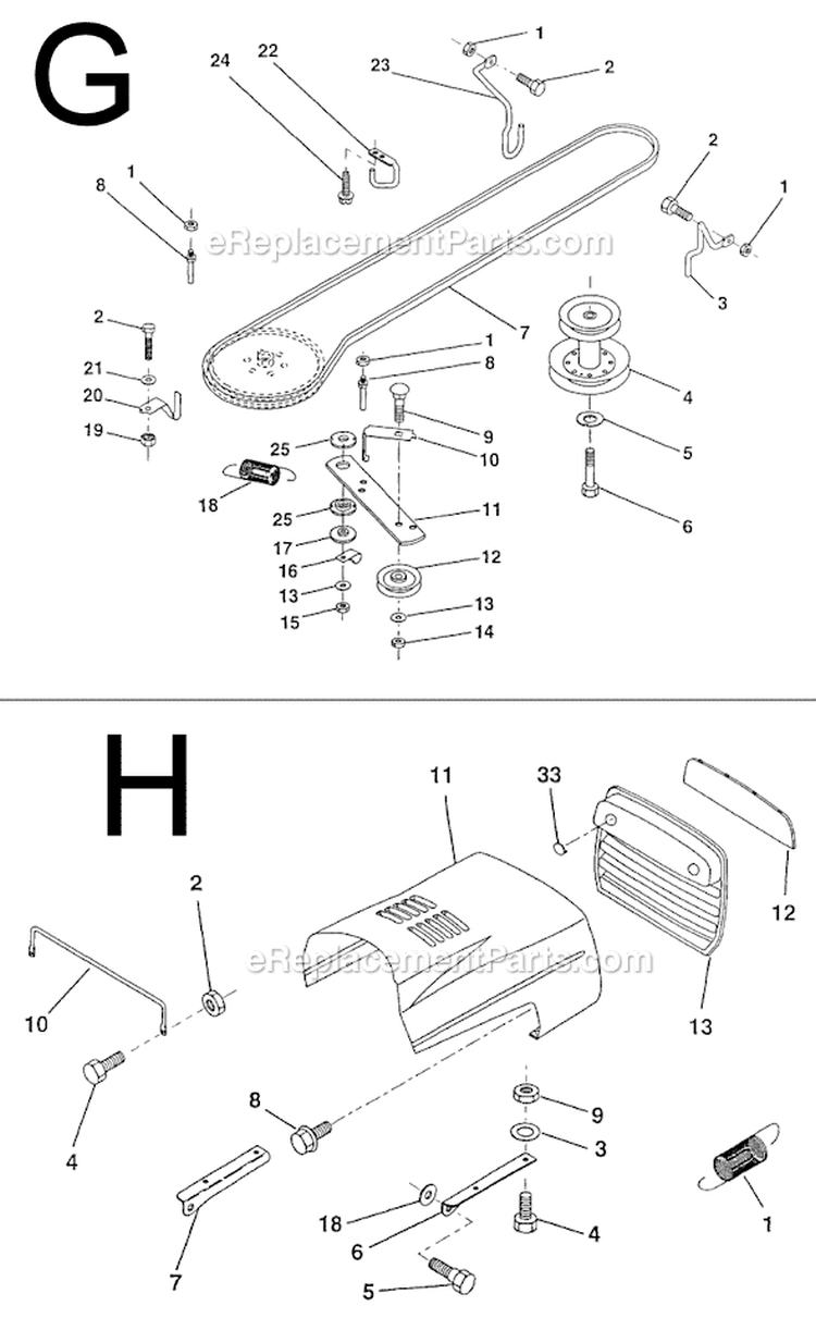 Page D Diagram and Parts List for PP11536  Poulan Lawn Tractor