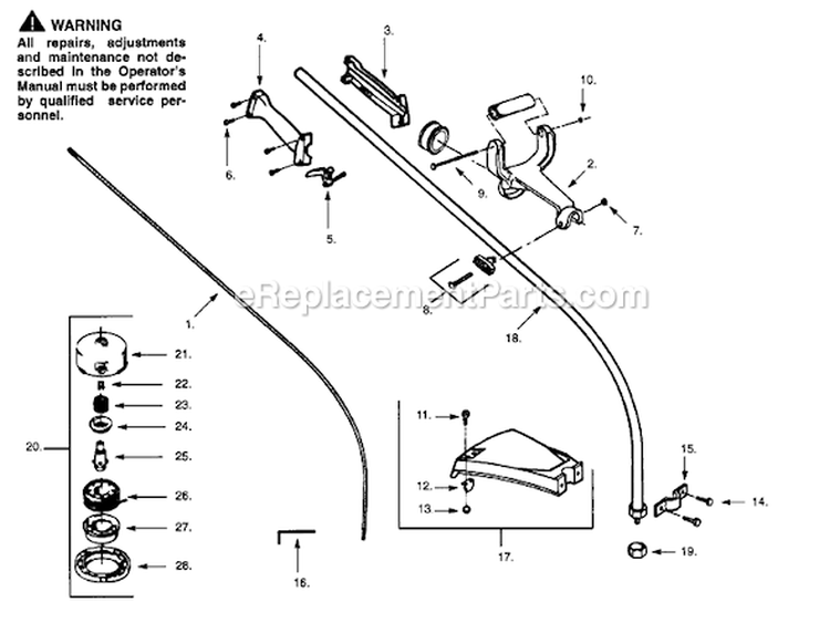 Page C Diagram and Parts List for PP115  Poulan Trimmer