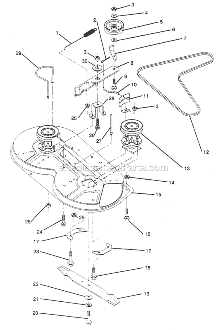 Page J Diagram and Parts List for PP1236A  Poulan Lawn Tractor