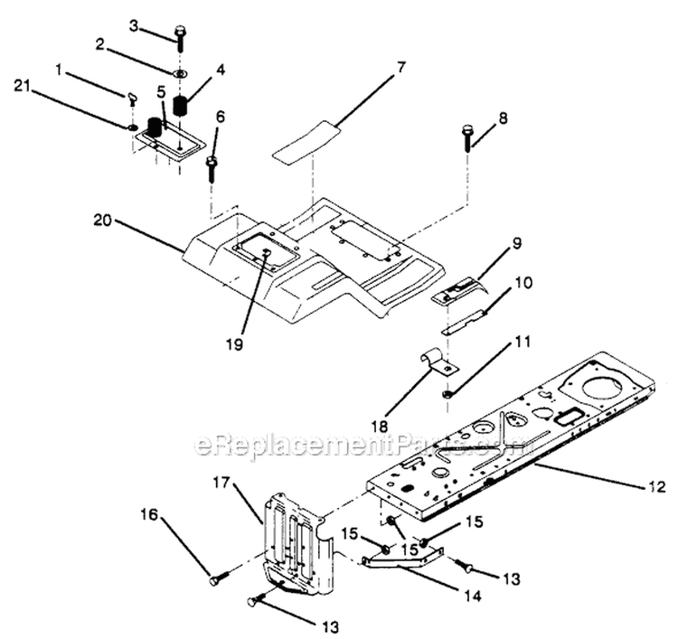 Page E Diagram and Parts List for PP1236A  Poulan Lawn Tractor