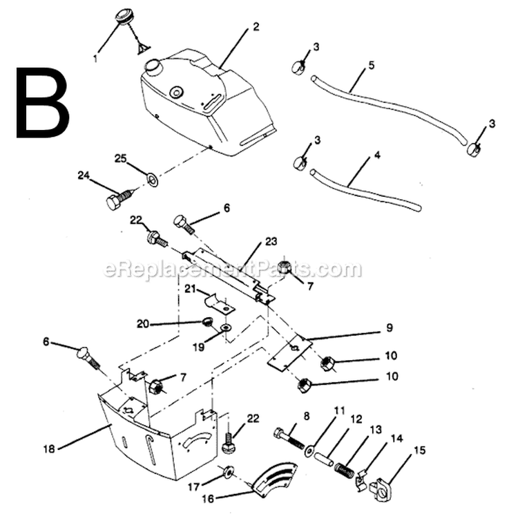 Page B Diagram and Parts List for PP1236  Poulan Lawn Tractor