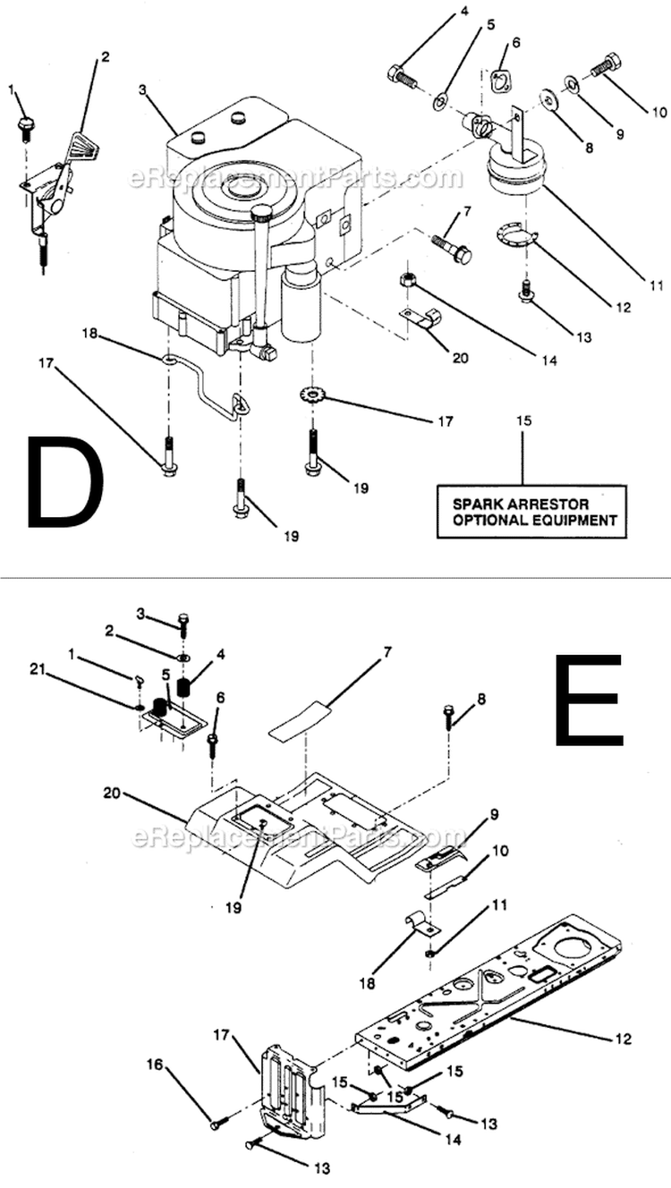 Page D Diagram and Parts List for PP1236  Poulan Lawn Tractor