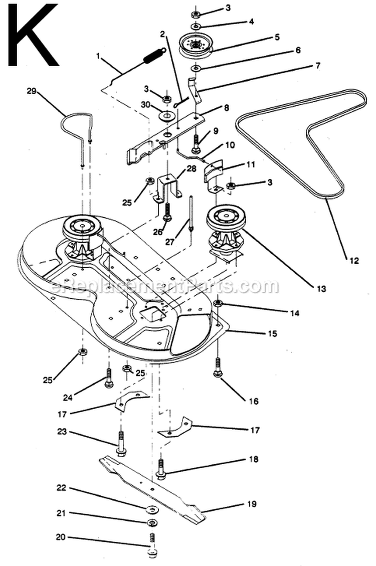 Page G Diagram and Parts List for PP1236  Poulan Lawn Tractor