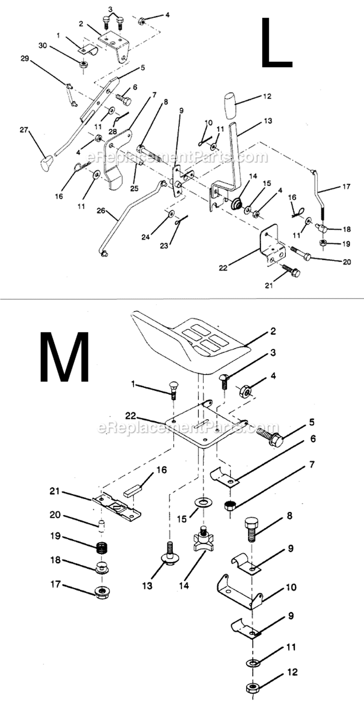 Page H Diagram and Parts List for PP1236  Poulan Lawn Tractor