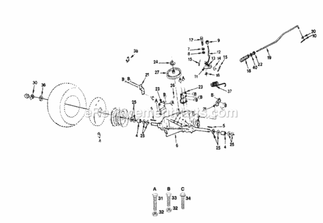 Page G Diagram and Parts List for PP12538  Poulan Lawn Tractor