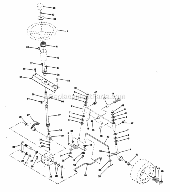 Page J Diagram and Parts List for PP12542JA  Poulan Lawn Tractor