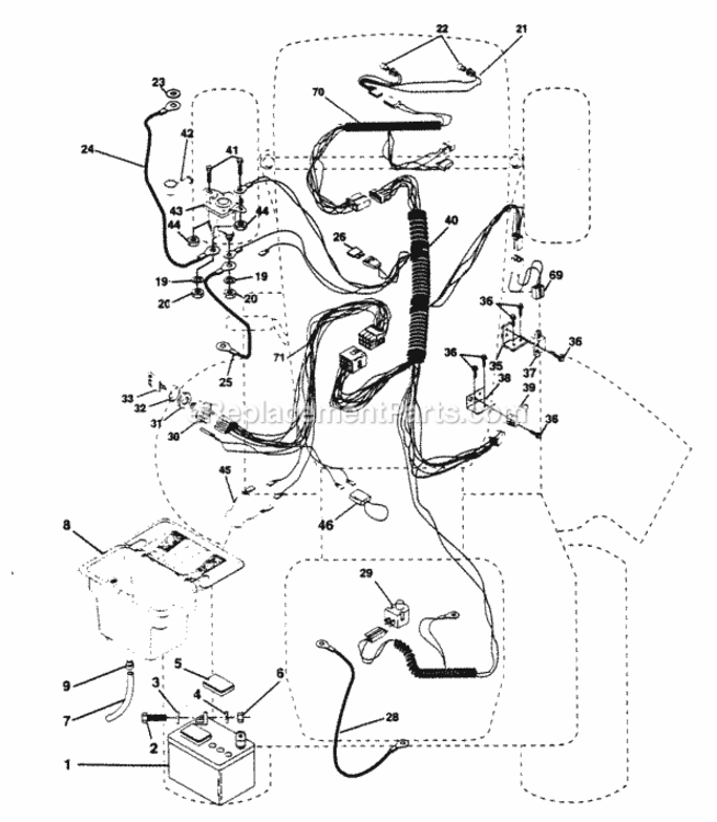 Page E Diagram and Parts List for PP12542J  Poulan Lawn Tractor