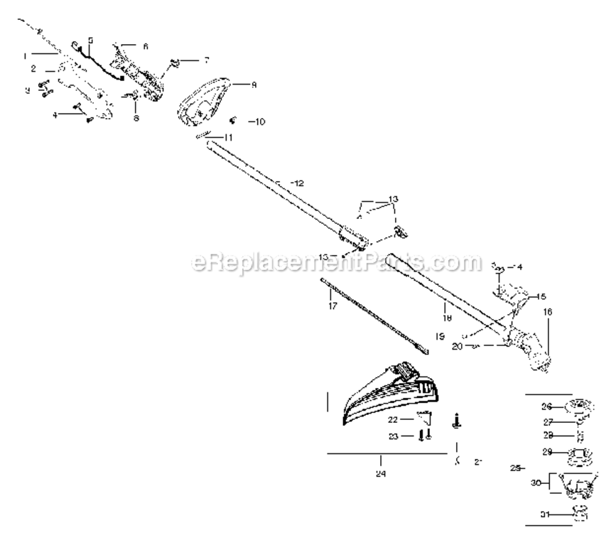 Bevel_Gear_Shaft Diagram and Parts List for PP125E 967112801 Poulan Trimmer