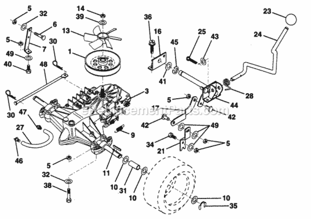 Page O Diagram and Parts List for PP125H38KA  Poulan Lawn Tractor