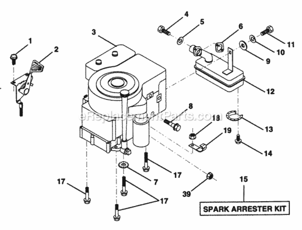 Page E Diagram and Parts List for PP125H38KA  Poulan Lawn Tractor