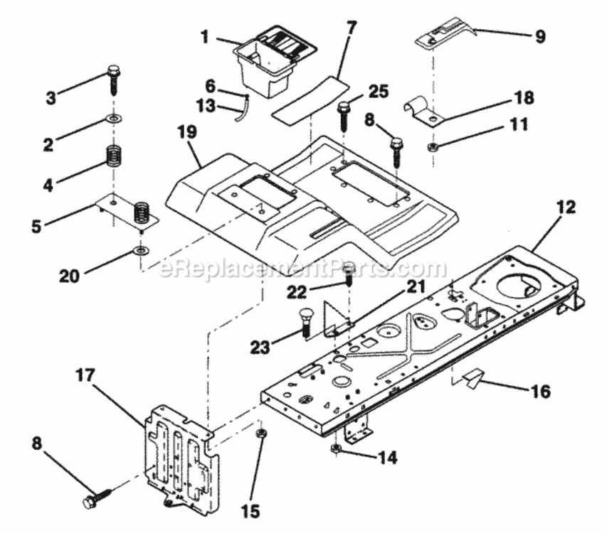 Page F Diagram and Parts List for PP125H38KA  Poulan Lawn Tractor