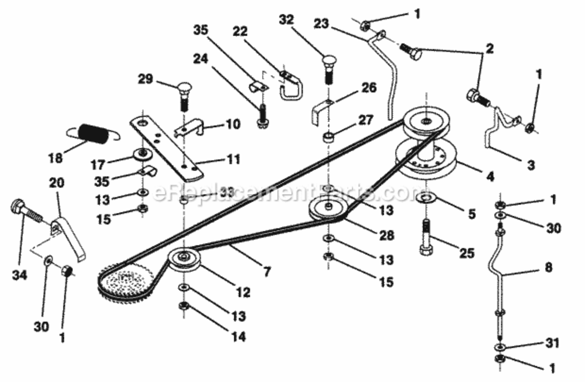 Page H Diagram and Parts List for PP125H38KA  Poulan Lawn Tractor