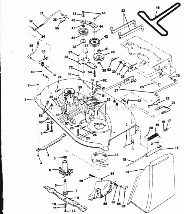 Page J Diagram and Parts List for PP125R38JA  Poulan Lawn Tractor