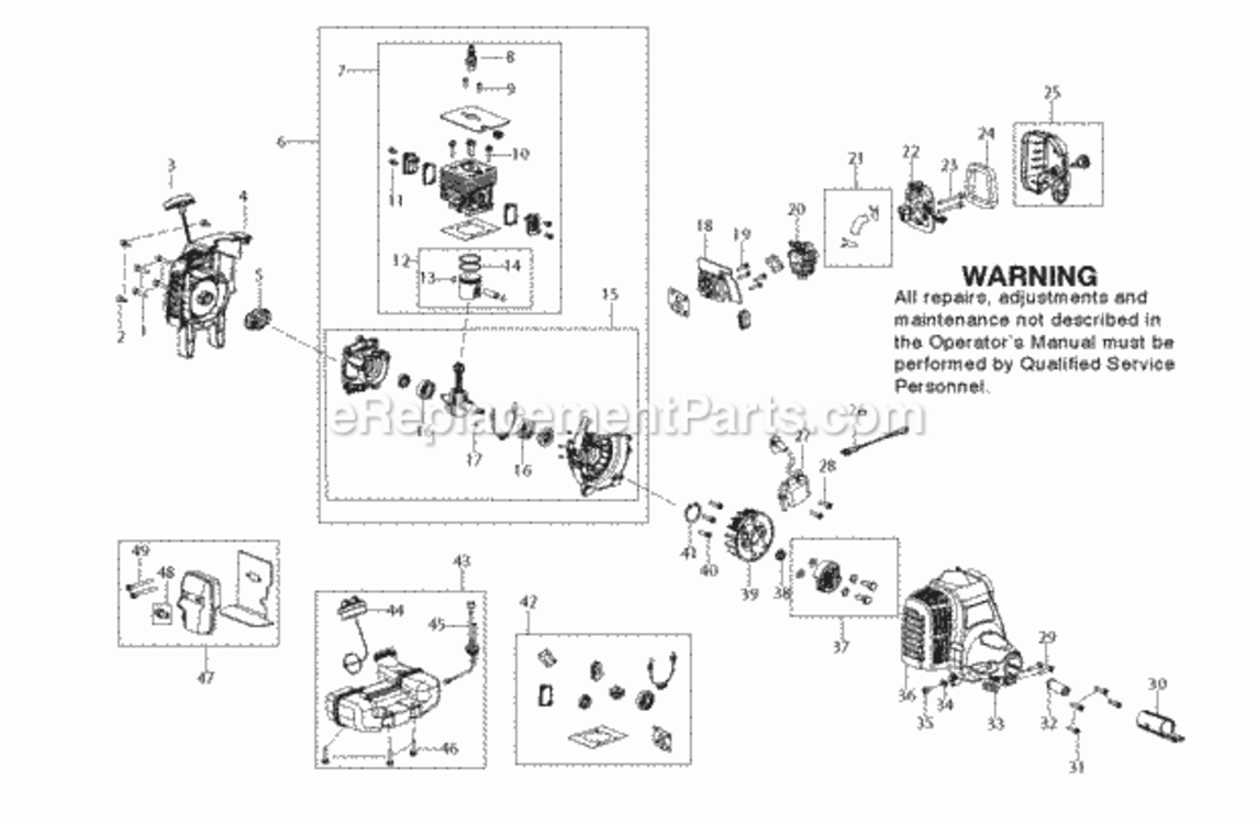 Engine Diagram and Parts List for PP130-579060601 2011-10 Poulan Trimmer