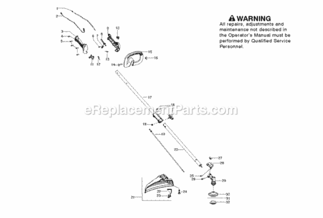 Handle_Controls Diagram and Parts List for PP130-579060601 2011-10 Poulan Trimmer