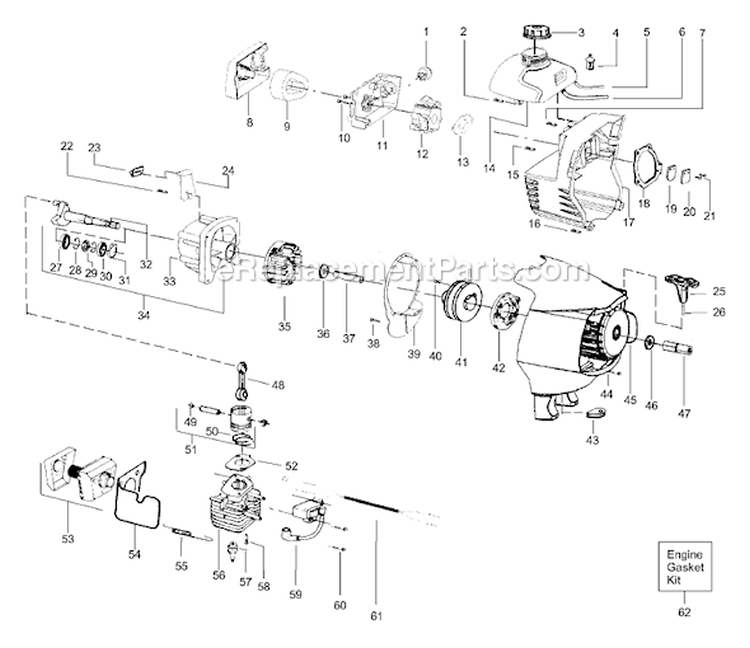 Page B Diagram and Parts List for PP131  Poulan Trimmer