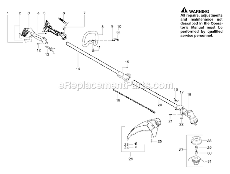 Page B Diagram and Parts List for PP136  Poulan Trimmer