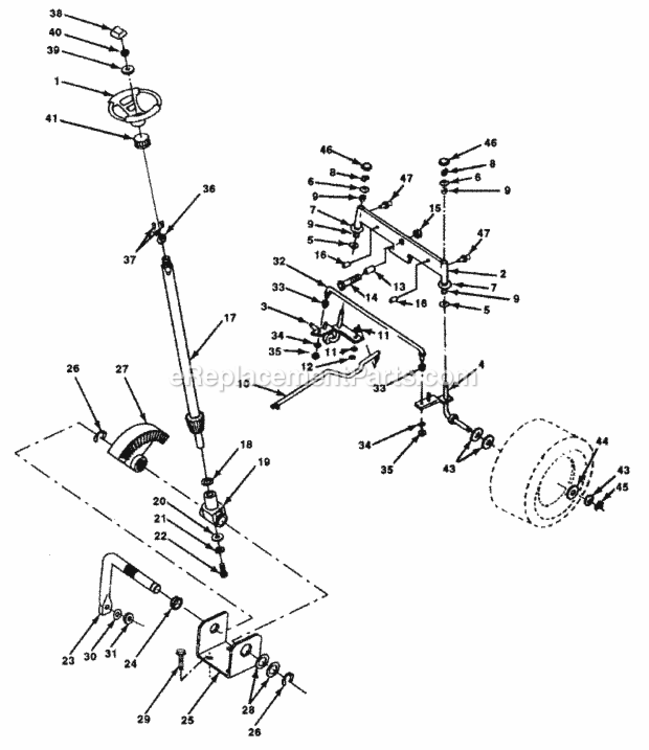 Page G Diagram and Parts List for PP1442  Poulan Lawn Tractor