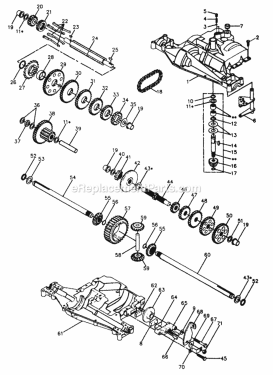Page H Diagram and Parts List for PP1442  Poulan Lawn Tractor