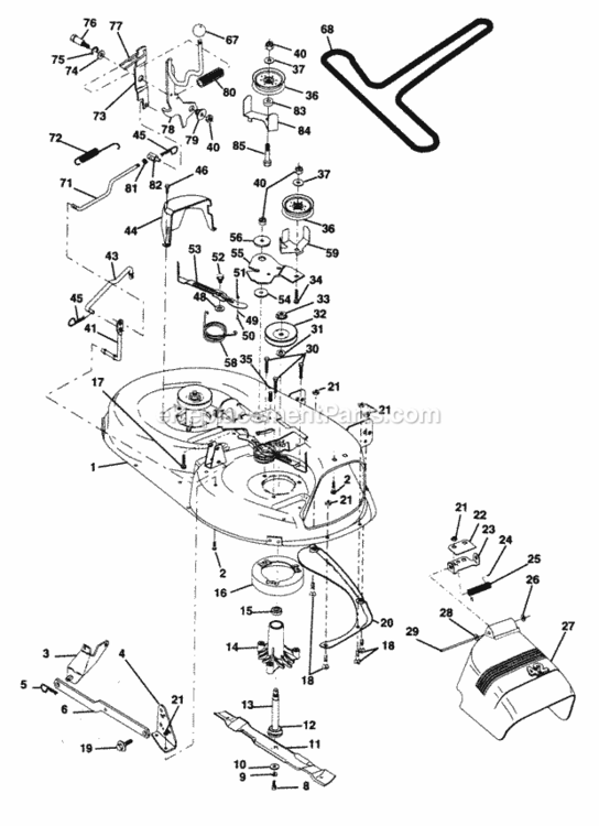 Page G Diagram and Parts List for PP14542KB  Poulan Lawn Tractor