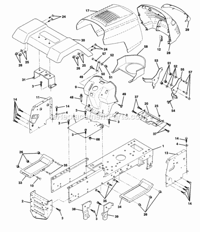 Page A Diagram and Parts List for PP14542K  Poulan Lawn Tractor