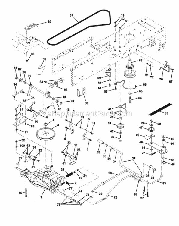 Page D Diagram and Parts List for PP14542K  Poulan Lawn Tractor