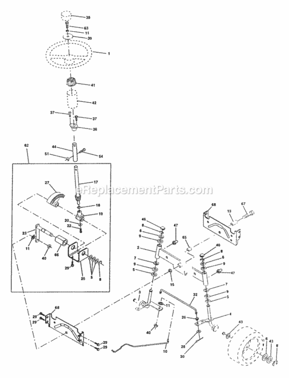 Page J Diagram and Parts List for PP145H42A  Poulan Lawn Tractor