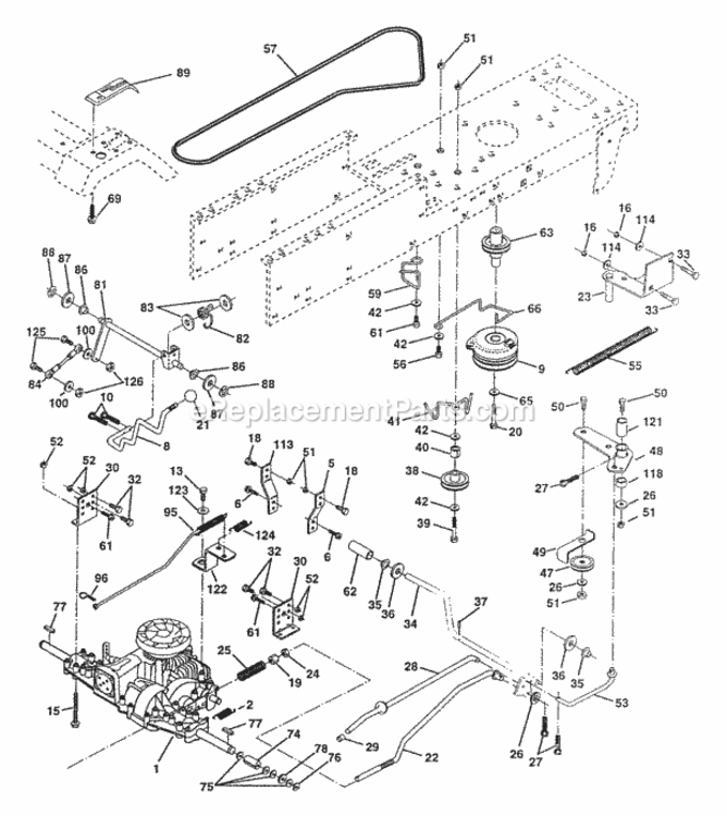 Page C Diagram and Parts List for PP145H42  Poulan Lawn Tractor