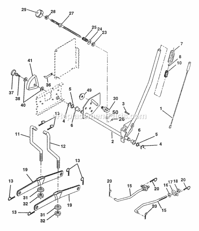 Page G Diagram and Parts List for PP145H42  Poulan Lawn Tractor