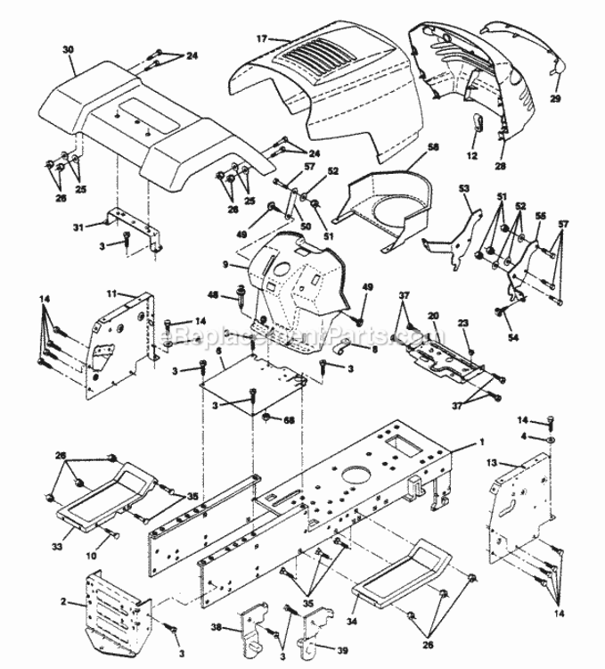 Page A Diagram and Parts List for PP15H42KB  Poulan Lawn Tractor
