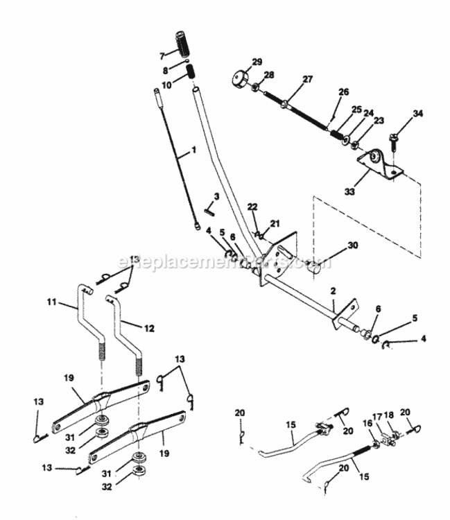 Page G Diagram and Parts List for PP15H42KB  Poulan Lawn Tractor