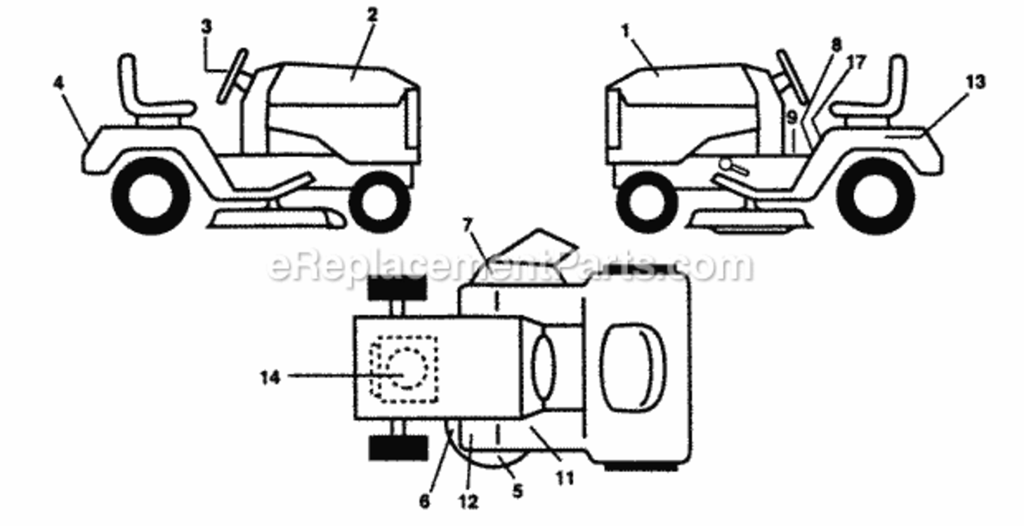 Page B Diagram and Parts List for PP15H42K  Poulan Lawn Tractor