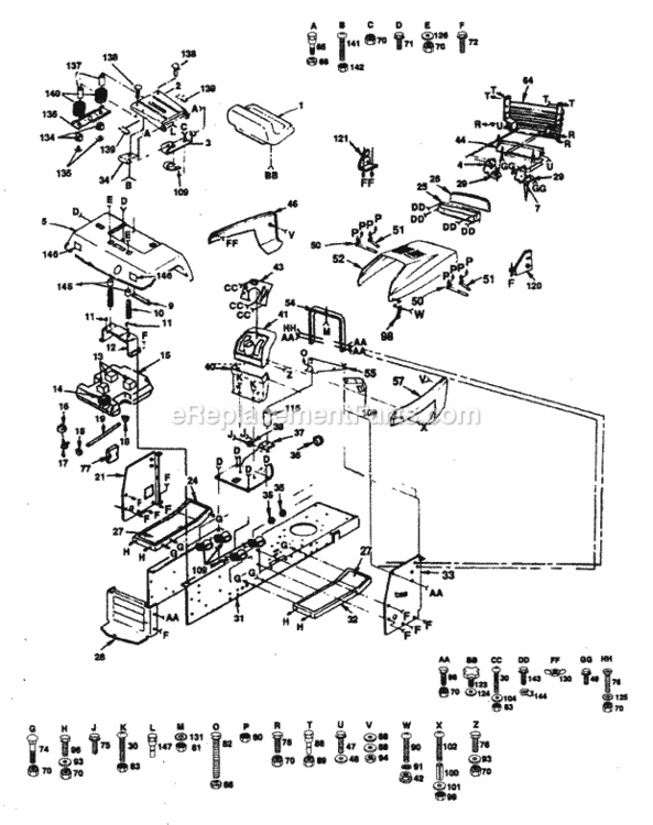 Page B Diagram and Parts List for PP16H44B  Poulan Lawn Tractor