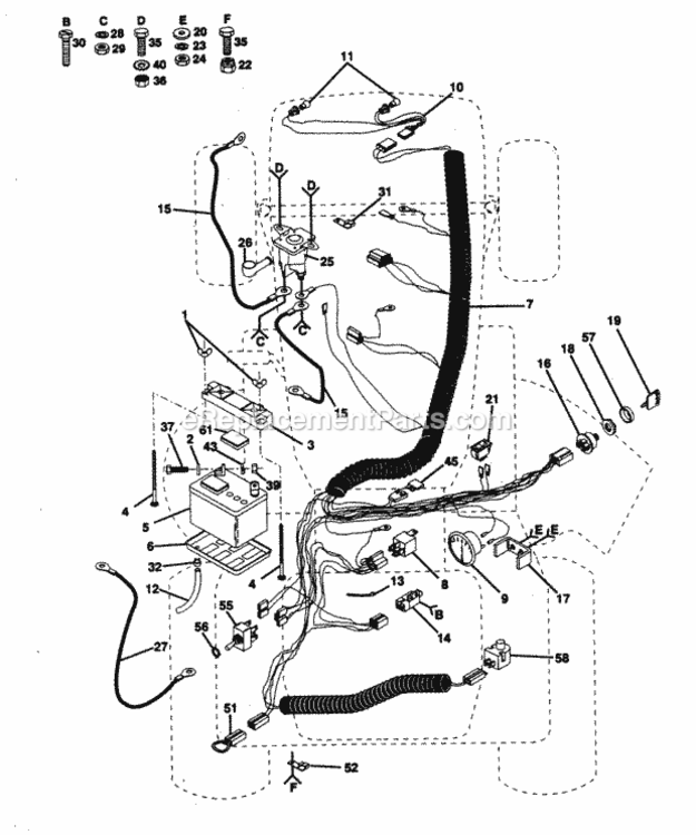 Page D Diagram and Parts List for PP16H44B  Poulan Lawn Tractor