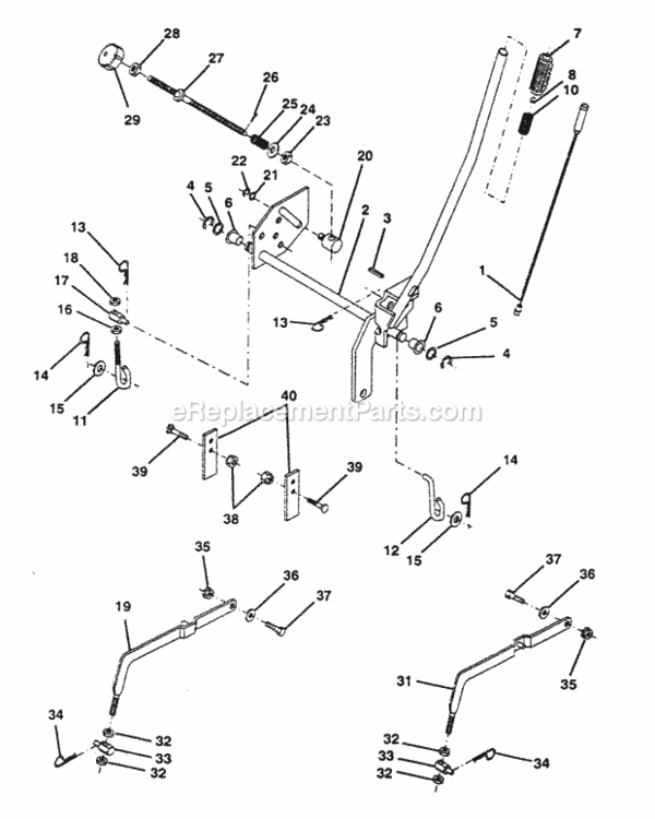 Page F Diagram and Parts List for PP16H44  Poulan Lawn Tractor