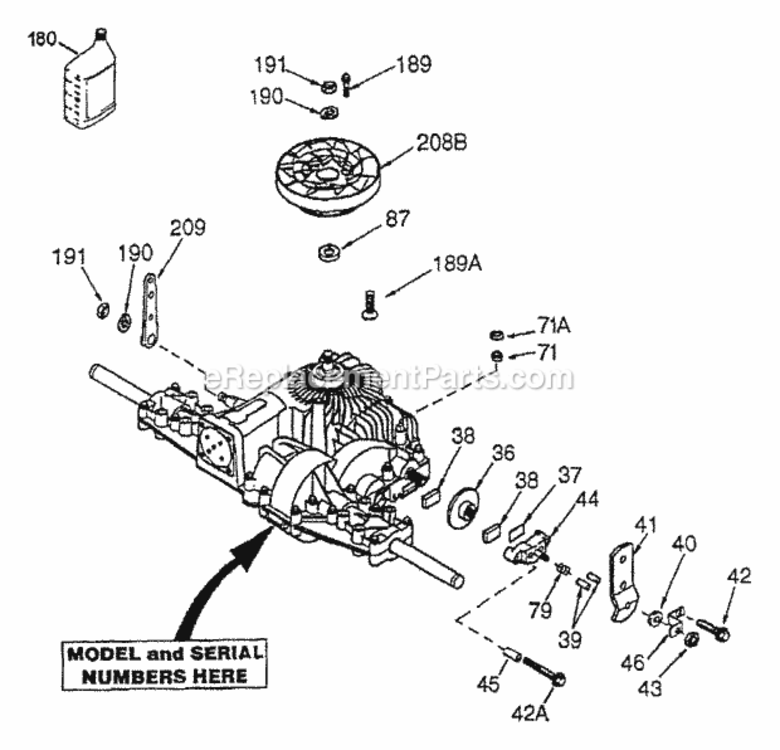 Page J Diagram and Parts List for PP16H46B  Poulan Lawn Tractor