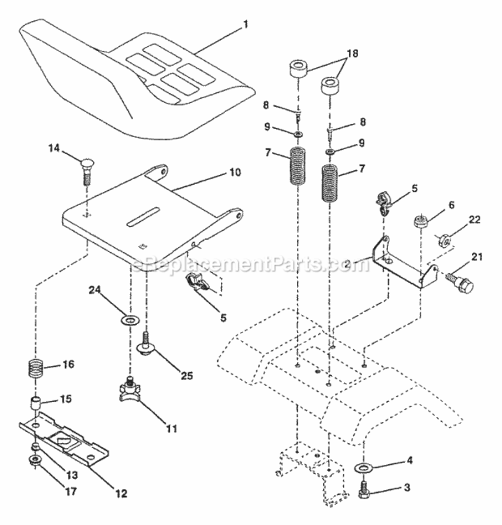 Page H Diagram and Parts List for PP16H46B  Poulan Lawn Tractor