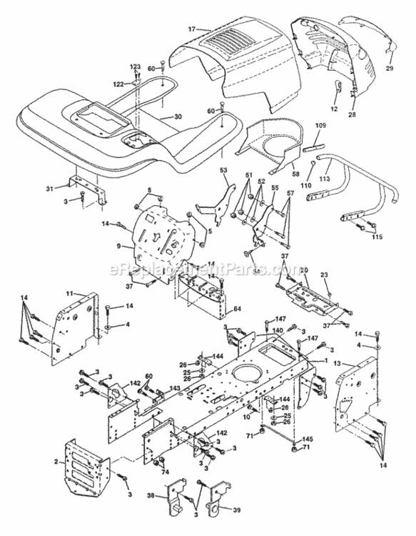 Page A Diagram and Parts List for PP16H46  Poulan Lawn Tractor