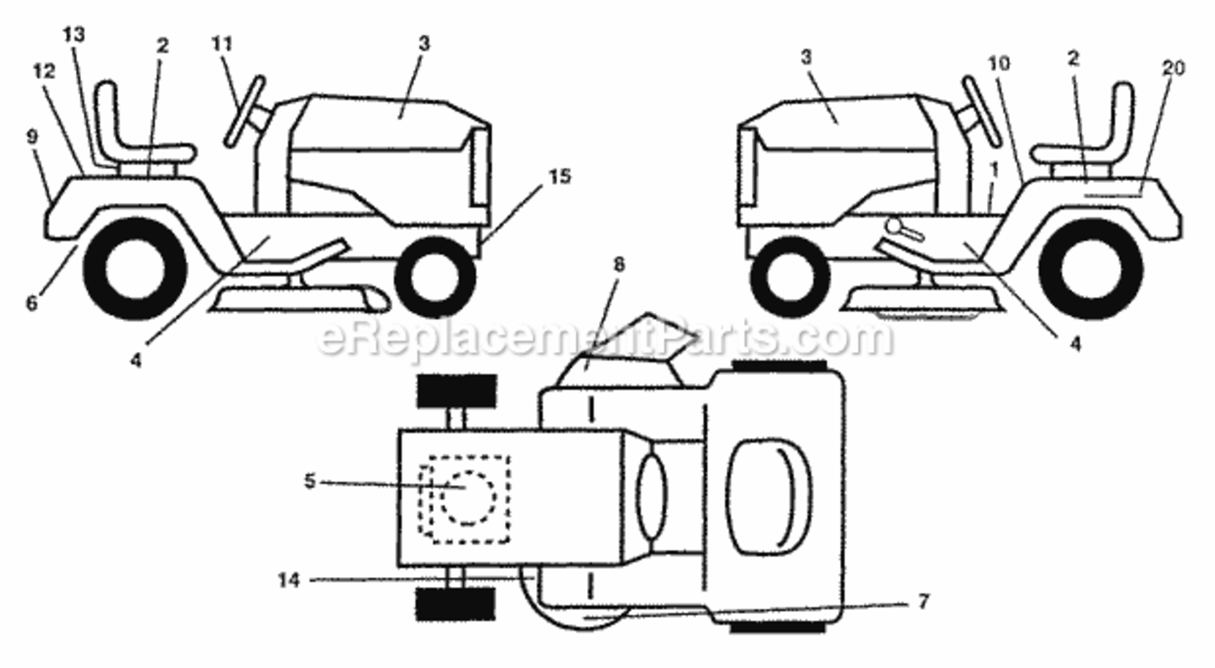 Page B Diagram and Parts List for PP16H46  Poulan Lawn Tractor