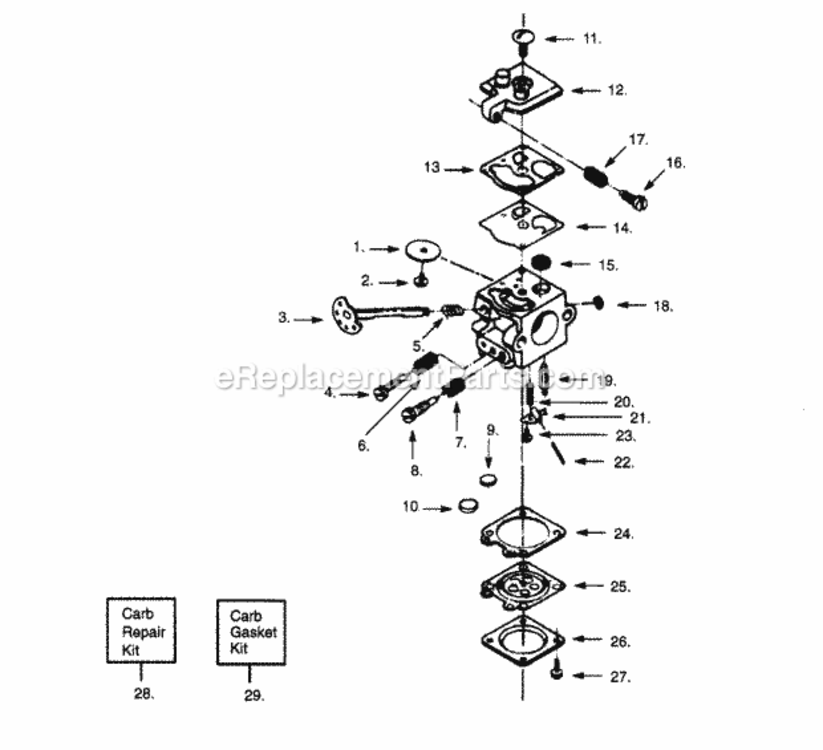 Page A Diagram and Parts List for PP180C  Poulan Chainsaw